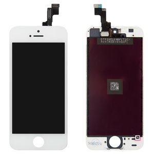 Дисплей для iPhone 5S, iPhone SE, белый, с рамкой, Copy, tianma