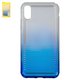 Чехол Baseus для iPhone X, iPhone XS, синий, бесцветный, с фактурой, с переливом, защитный, силикон, #WIAPIPH58-XC03