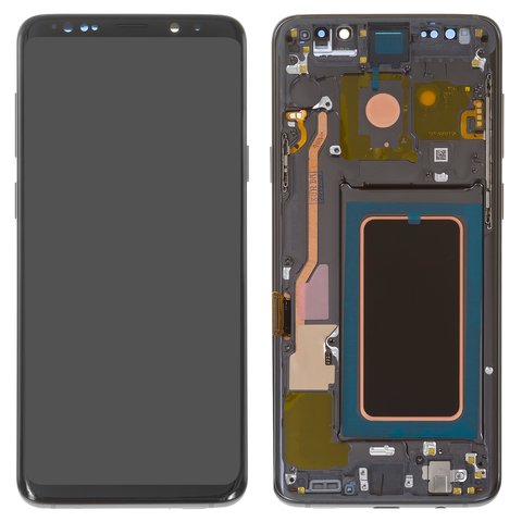 Дисплей для Samsung G965 Galaxy S9 Plus, сірий, з рамкою, Оригінал переклеєне скло , titanium gray