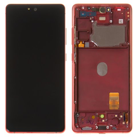 Дисплей для Samsung G780 Galaxy S20 FE, червоний, з рамкою, Original, сервісне опаковання, original glass, #GH82 24220E GH82 24219E