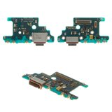 Шлейф для Samsung G985 Galaxy S20 Plus, G986 Galaxy S20 Plus 5G, конектора зарядки, з мікрофоном, High Copy, плата зарядки