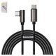 USB кабель Baseus Elbow, 2xUSB тип-C, 200 см, 100 Вт, 5 А, чорний, #CATCS-A01