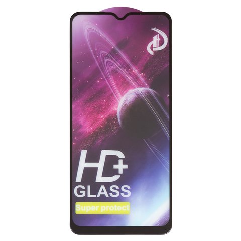 Защитное стекло All Spares для Realme C35, совместимо с чехлом, Full Glue, черный, cлой клея нанесен по всей поверхности