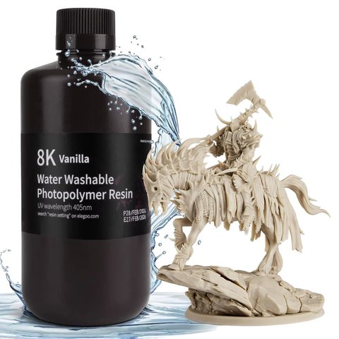 Фотополімерна смола для 3D принтера ELEGOO 8K Vanilla водозмивна , 1 кг