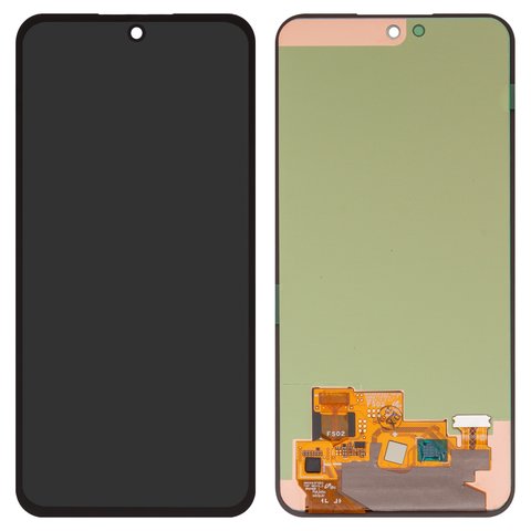 Дисплей для Samsung A556 Galaxy A55, чорний, без рамки, Оригінал переклеєне скло
