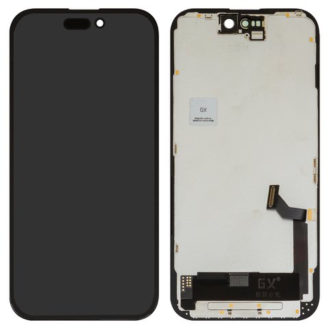 Дисплей для iPhone 15, черный, с рамкой, High Copy, OLED , GX OEM hard
