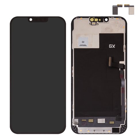 Дисплей для iPhone 13 Pro Max, чорний, з рамкою, High Copy, без мікросхеми, AMOLED , GX OEM soft, 120Hz