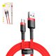 USB кабель Baseus Cafule, USB тип-C, USB тип-A, 300 см, 2 A, красный, в нейлоновой оплетке, #CATKLF-U09