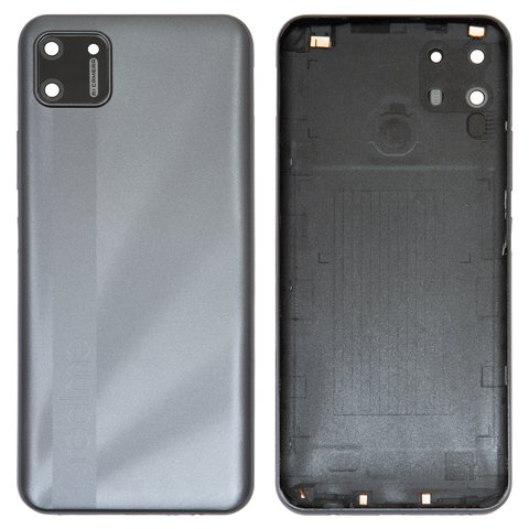 Задняя панель корпуса для Realme C11, серая, со стеклом камеры