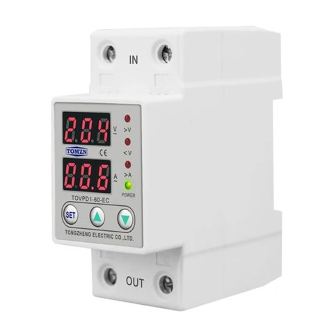 Реле напряжения TOMZN TOVPD1 40 VA, 220 В, 40 A, с защитой по напряжению