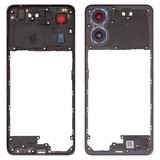 Средняя часть корпуса для Motorola Moto G04s, черная, со стеклом камеры