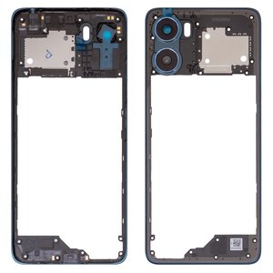 Середня частина корпусу для Motorola Moto G06, синя, із склом камери, tapestry