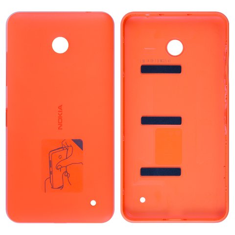 Housing Back Cover compatible with Nokia 630 Lumia Dual Sim, 635 Lumia, orange, with side button 
