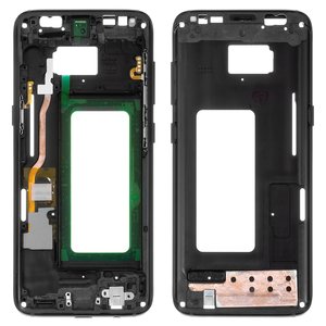 Housing Middle Part compatible with Samsung G950FD Galaxy S8, black, midnight black 