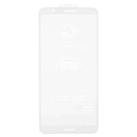 Защитное стекло All Spares для Huawei Enjoy 7s, P Smart, 5D Full Glue, белый, cлой клея нанесен по всей поверхности