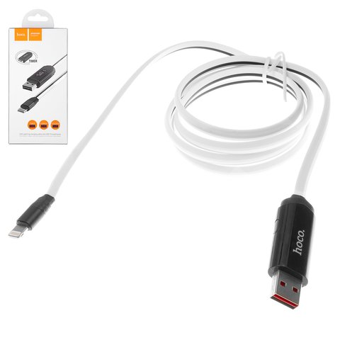 USB Cable Hoco U29, USB type A, Lightning, 100 cm, 2 A, white 