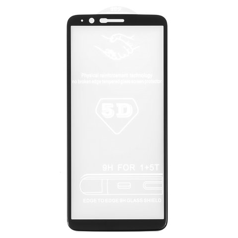Защитное стекло All Spares для OnePlus 5T A5010, 5D Full Glue, черный, cлой клея нанесен по всей поверхности