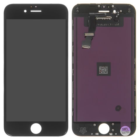Pantalla LCD puede usarse con iPhone 6, negro, con marco, AAA, Tianma, con plásticos de cámara y sensor de acercamiento