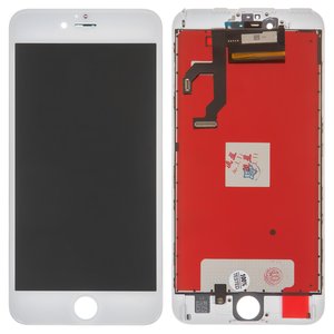Дисплей для iPhone 6S Plus, белый, с рамкой, AAA, с пластиками камеры и датчика приближения, tianma