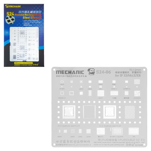 BGA Stencil Mechanic S24 06 compatible with Apple iPhone XR, iPhone XS, iPhone XS Max
