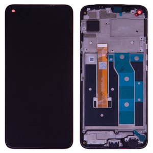Pantalla LCD puede usarse con Realme 6, negro, con marco, High Copy, RMX2001, #1540396362