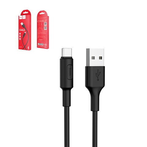 Cable USB Hoco X25, USB tipo A, USB tipo C, 100 cm, 3 A, negro, #6957531080145