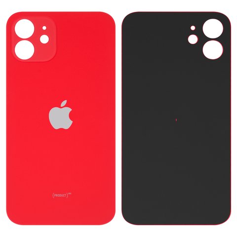 Housing Back Cover compatible with iPhone 12, red, no need to remove the camera glass, AAA, big hole 