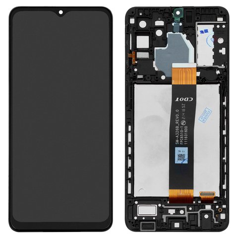 LCD compatible with Samsung A326 Galaxy A32 5G, black, with frame, Original PRC , SM A326B_REV0.0 