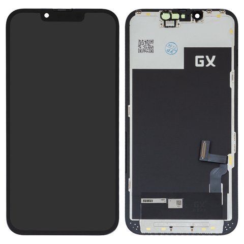 Дисплей для iPhone 13, черный, с рамкой, HC, OLED , GX OEM hard