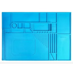 Alfombrilla aislante Mechanic V71, de silicona, antiestático, 380 mm, 550 mm, con compartimientos magnéticos