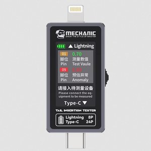 Probador USB Mechanic T 824, USB tipo C, Lightning