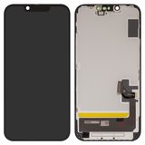 Pantalla LCD puede usarse con Apple iPhone 14, negro, con marco, HC, (OLED), OEM soft