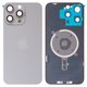 Задняя панель корпуса для iPhone 15 Pro Max, серая, со стеклом камеры, Original (PRC), natural titanium