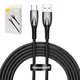 Cable USB Baseus Glimmer, USB tipo-A, USB tipo C, 100 cm, 100 W, negro, con revestimiento de nylon, #CADH000401