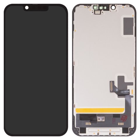 LCD compatible with iPhone 14, black, with frame, HC, without error, OLED , DD OLED OEM soft, diagnosable 