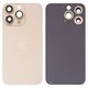 Housing Back Cover compatible with iPhone 13 Pro, (golden, with camera lens, Gold, small hole)