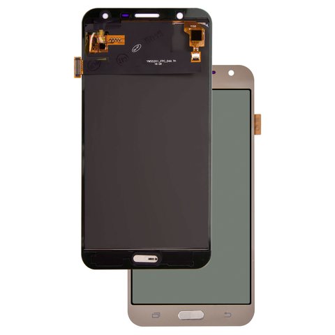 LCD compatible with Samsung J701 Galaxy J7 Neo, golden, with light adjustable, Best copy, without frame, Copy, TFT  