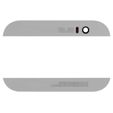 Top + Bottom Housing Panel compatible with HTC One M8, silver 