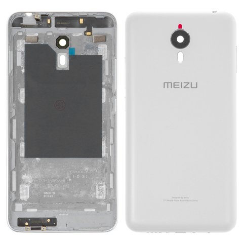 Housing Back Cover compatible with Meizu M1 Metal, white 