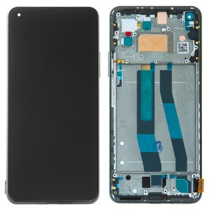 LCD compatible with Xiaomi Mi 11 Lite, Mi 11 Lite 5G, black, with frame, Original PRC #WM6556Z21 1
