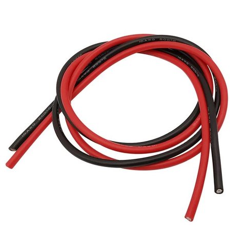 Wire In Silicone Insulation 10AWG, 5.31 mm², 1 m, black 