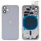 Housing compatible with iPhone 12 mini, (white, with SIM card holders, with side button, HC, white)