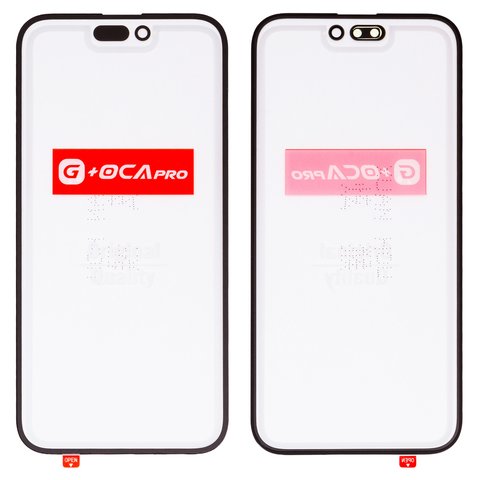 Housing Glass G+OCA PRO compatible with iPhone 14 Pro Max, with OCA film, black 