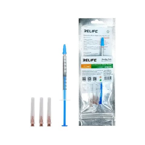 Токопроводящий лак RELIFE HW31, 0,5 мл, silver conductive paint