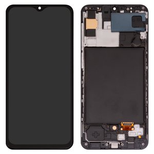 LCD compatible with Samsung A307 Galaxy A30s, black, with frame, Copy, TFT  