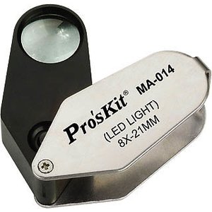 Lupa plegable con iluminación Pro'sKit MA 014 8X  21mm 
