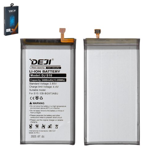 Batería Deji EB BG973ABE puede usarse con Samsung G973 Galaxy S10, Li ion, 3.85 V, 3400 mAh