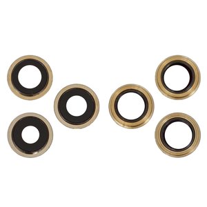 Vidrio de cámara puede usarse con iPhone 12 Pro Max, dorado, con marcos, juego de 3 uds.