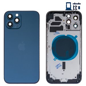 Carcasa puede usarse con iPhone 12 Pro Max, azul, con botones laterales,  con sujetador de tarjeta SIM, HC, pacific blue