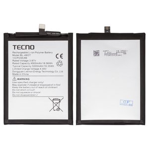 Batería BL 49OT puede usarse con Tecno Camon 20, Camon 20 Pro 5G, Spark 20 Pro+ KJ7 , Li Polymer, 3.87 V, 5000 mAh, Original PRC 